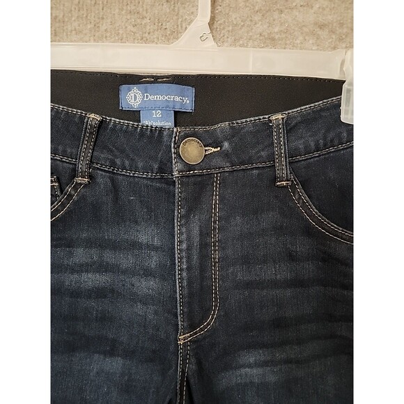 Democracy Ab Solution Bootcut Jeans Womens 12 Blue Dark Wash Slimming Stretch - Picture 3 of 8